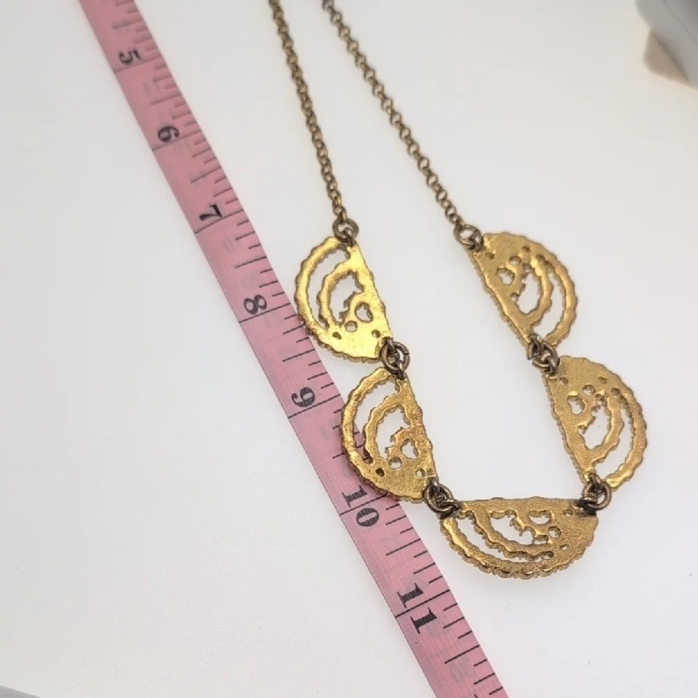 J. Crew Crystal Scallop Fan Bib Statement Necklace - Excellent